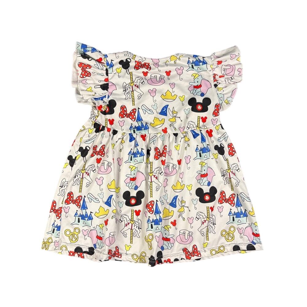 Boutique Disney Inspired Magic Kingdom Flutter Sleeve Girls Dress - Toddler 3T - Picture 4 of 4